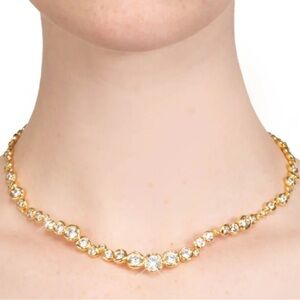 Alexis Bittar Asterales Gold Riviera Necklace ALL AROUND CZ JA08
